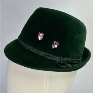 Fritz Gunzrodt Original Robinsport Green Alpine Felt Hat & 3 Vintage Hat Pins